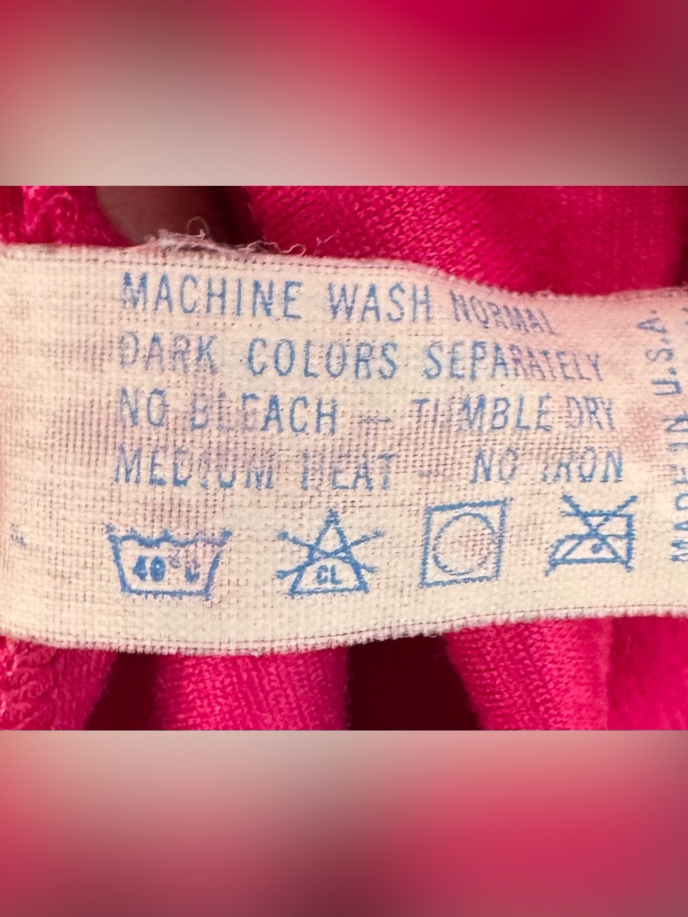 Vintage Vanity Fair Women's Fuchsia, Pink & Cream House Coat Size 18 XXL - Picture 8 of 11
